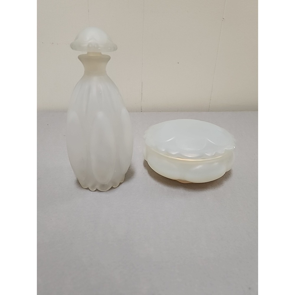 Waltersperger Made In France‎ Opalescent Perfume Bottle And Powder Jar